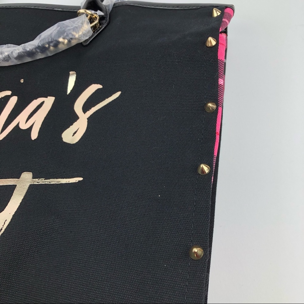 VICTORIA SECRET Pink Plaid City Tote NEW - Picture 7 of 8